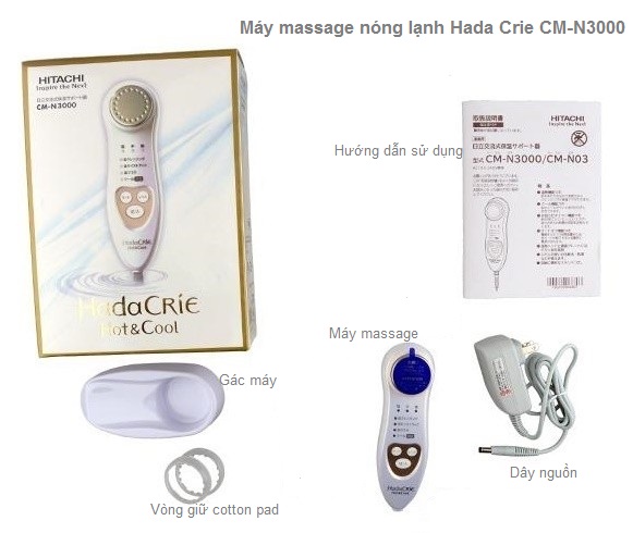 Máy massage nóng lạnh hitachi dưỡng ẩm da và se lỗ chân lông